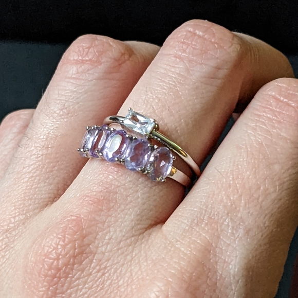 Baguette Lab Diamond CZ Ring 5, 6, Cubic Zirconia - Picture 7 of 7